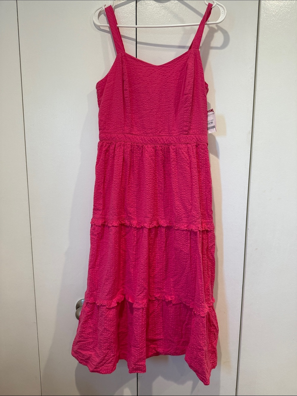 T.J.Maxx Bright Hot Pink Tiered Sundress